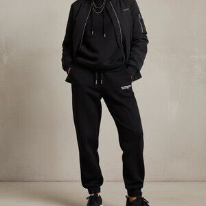 Maniere De Voir Women's Size 4 (UK) Black Streetwear Jogger Pants